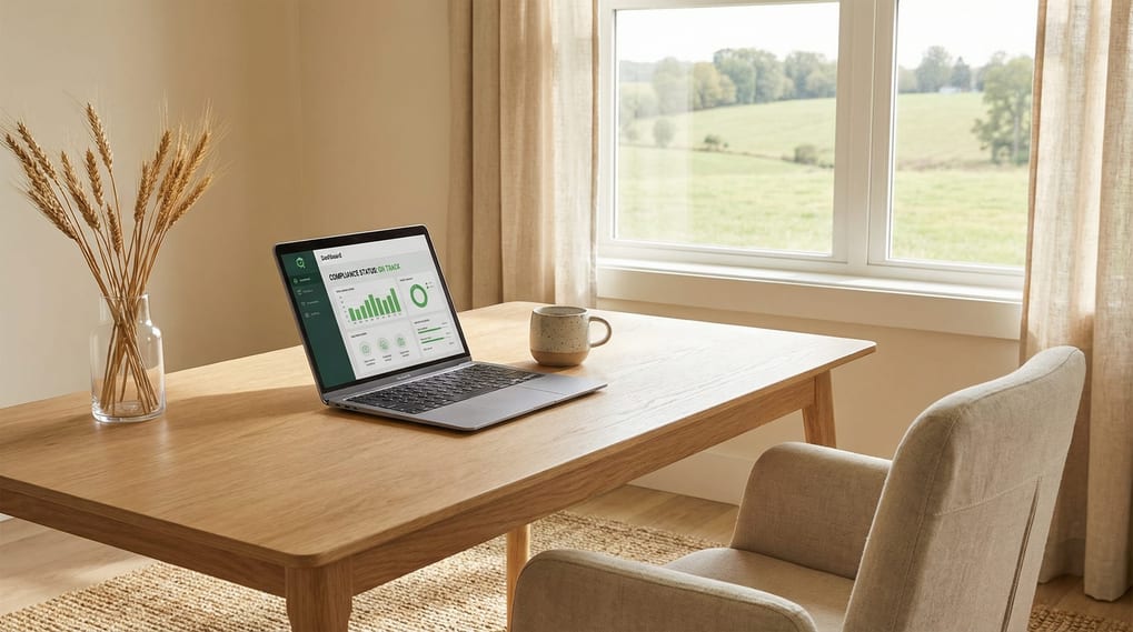 Exploitant agricole consultant son registre phytosanitaire sur ordinateur